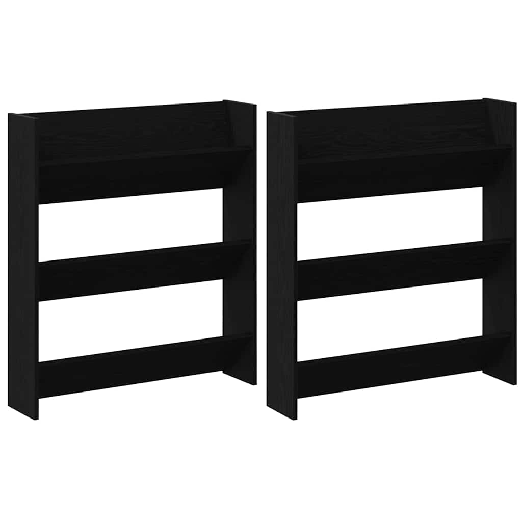 Ormar za cipele s policom 2 pcs Crni hrast 86 x 18 x 90 cm