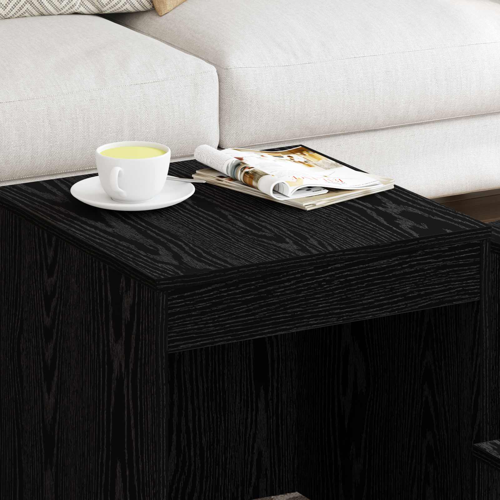 Kava Stol 3 pcs Crni hrast Konstruirano drvo