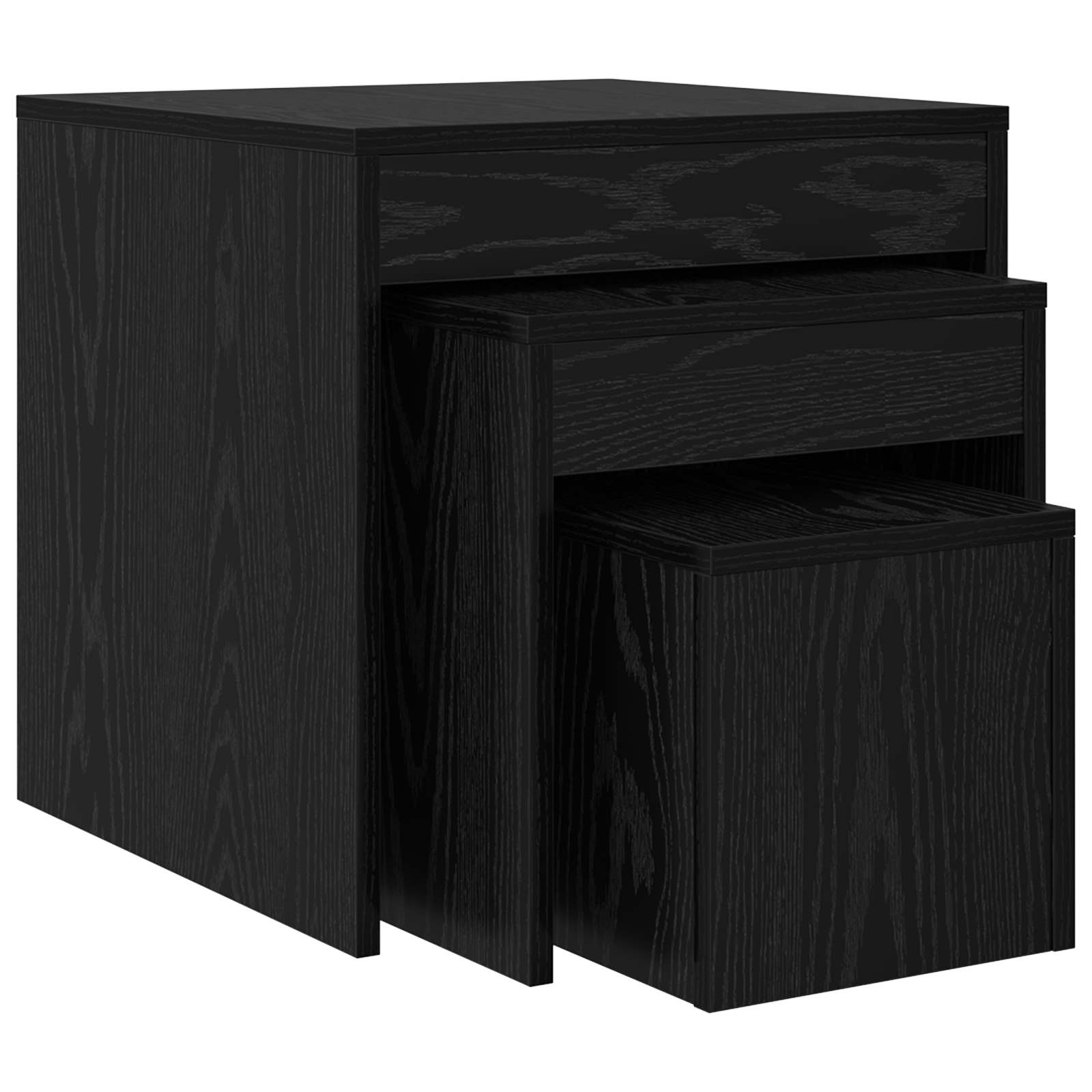 Kava Stol 3 pcs Crni hrast Konstruirano drvo