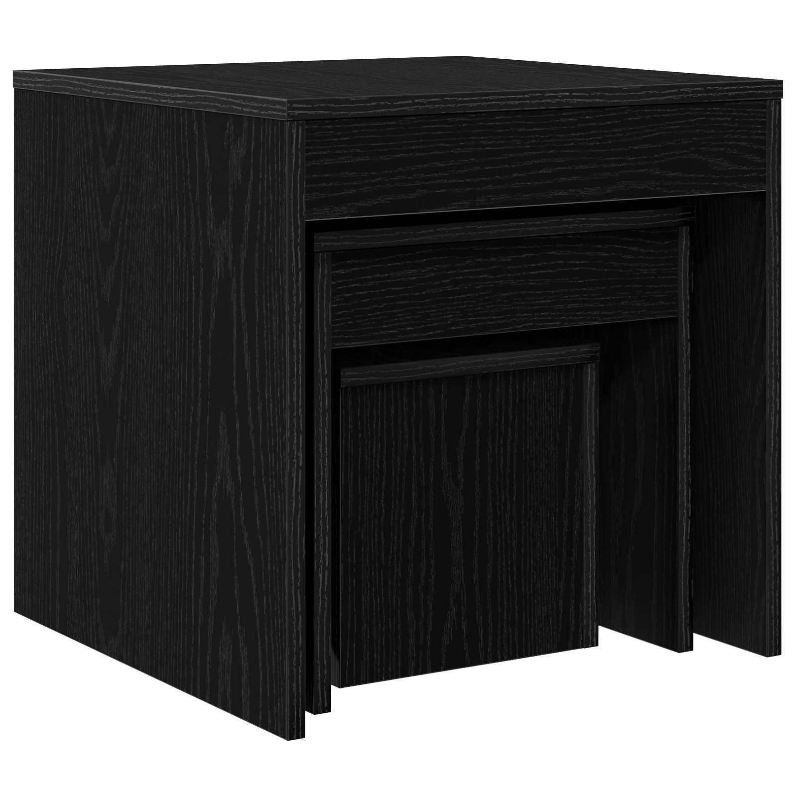 Kava Stol 3 pcs Crni hrast Konstruirano drvo