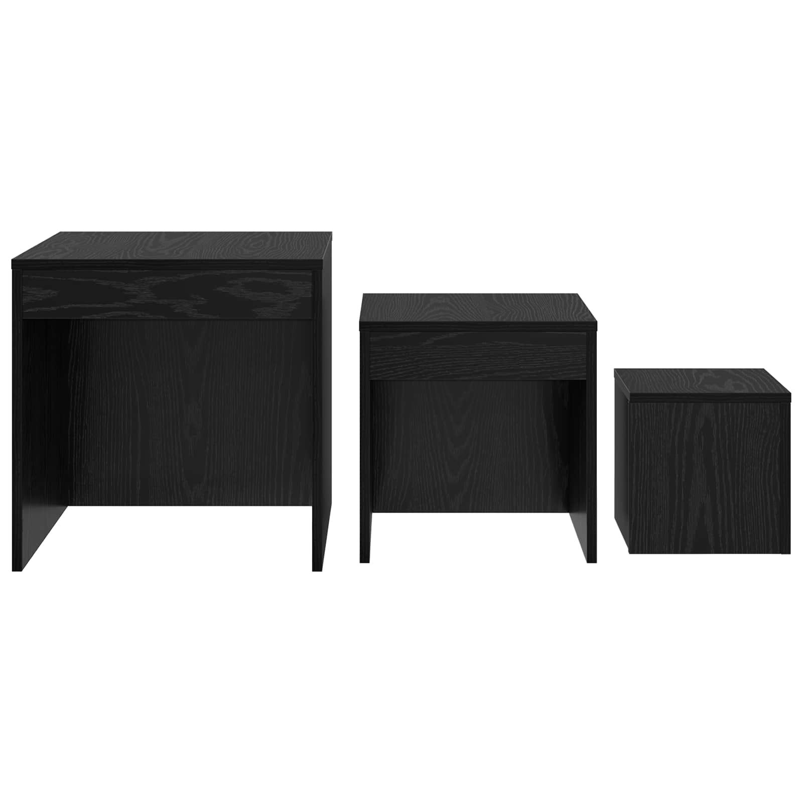 Kava Stol 3 pcs Crni hrast Konstruirano drvo