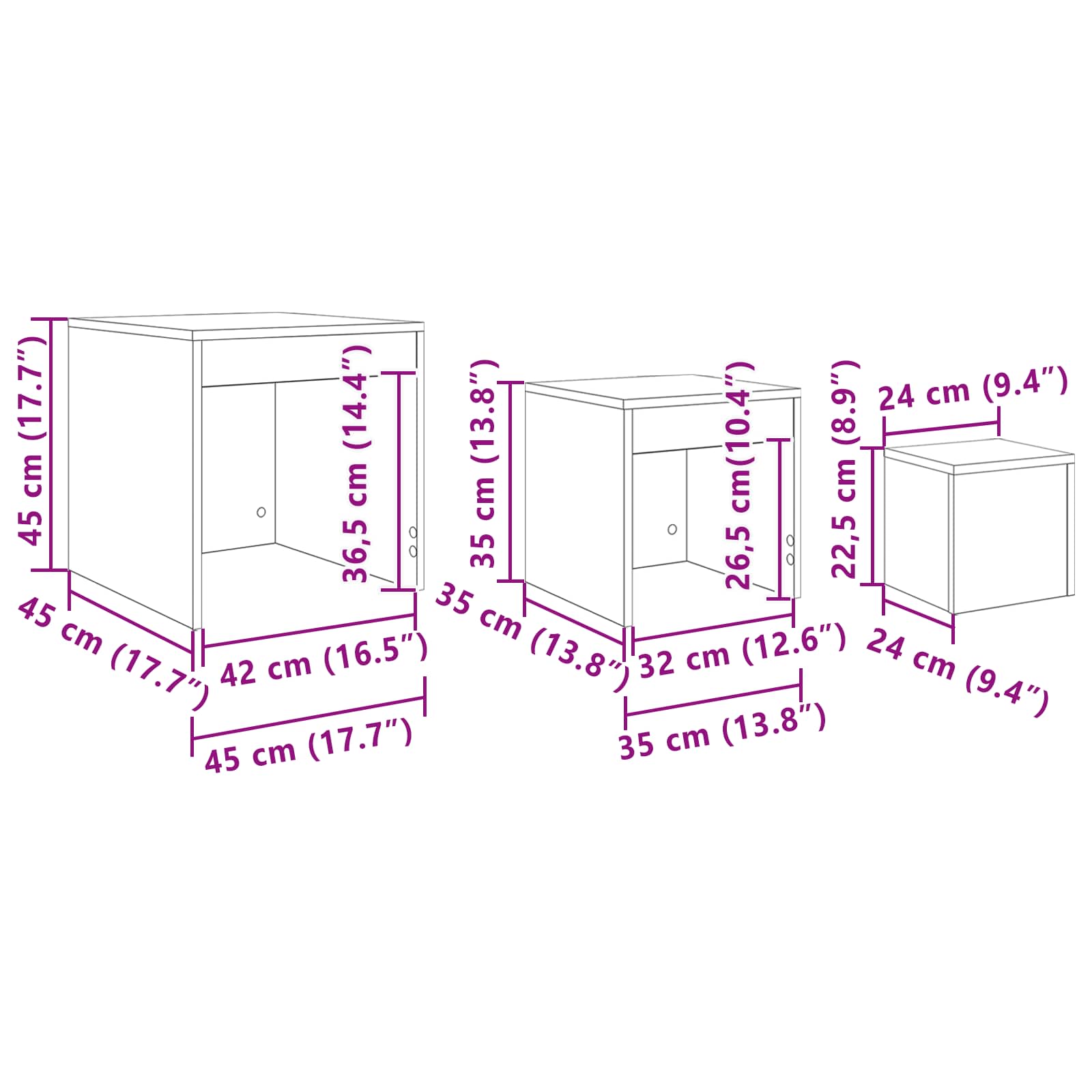 Kava Stol 3 pcs Crni hrast Konstruirano drvo