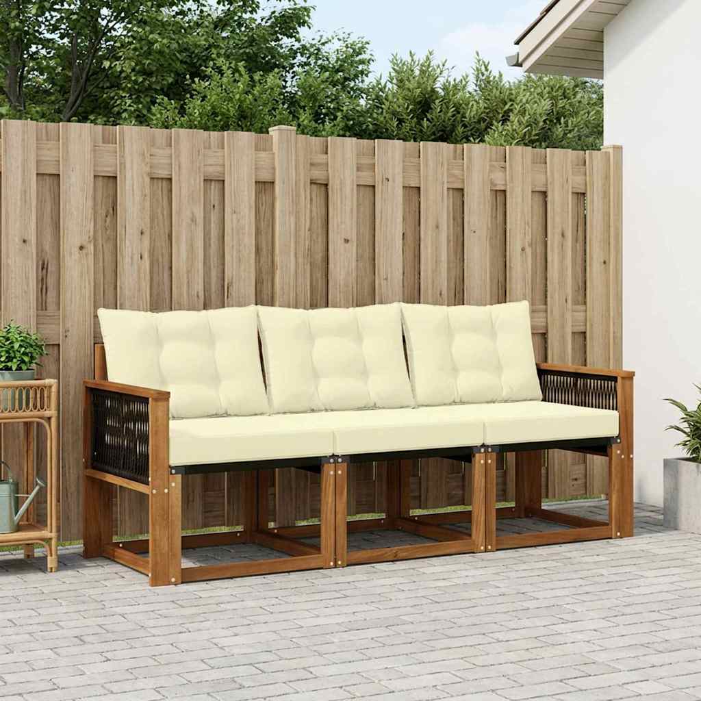 Set vanjskih sofa 3 kom. Prirodna i krem