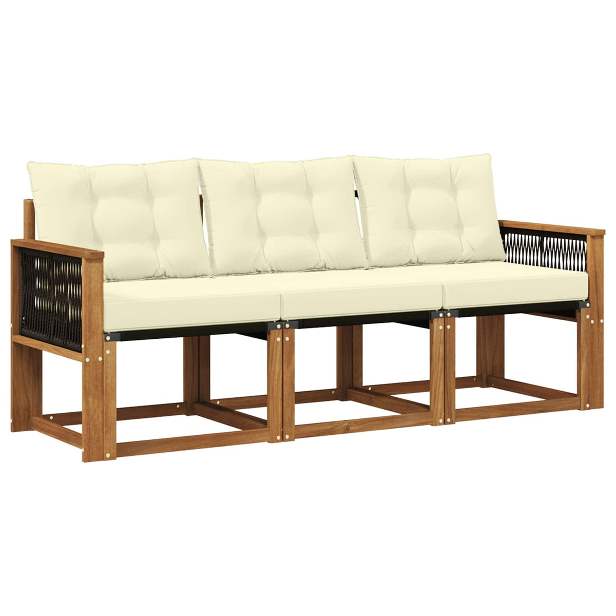 Set vanjskih sofa 3 kom. Prirodna i krem