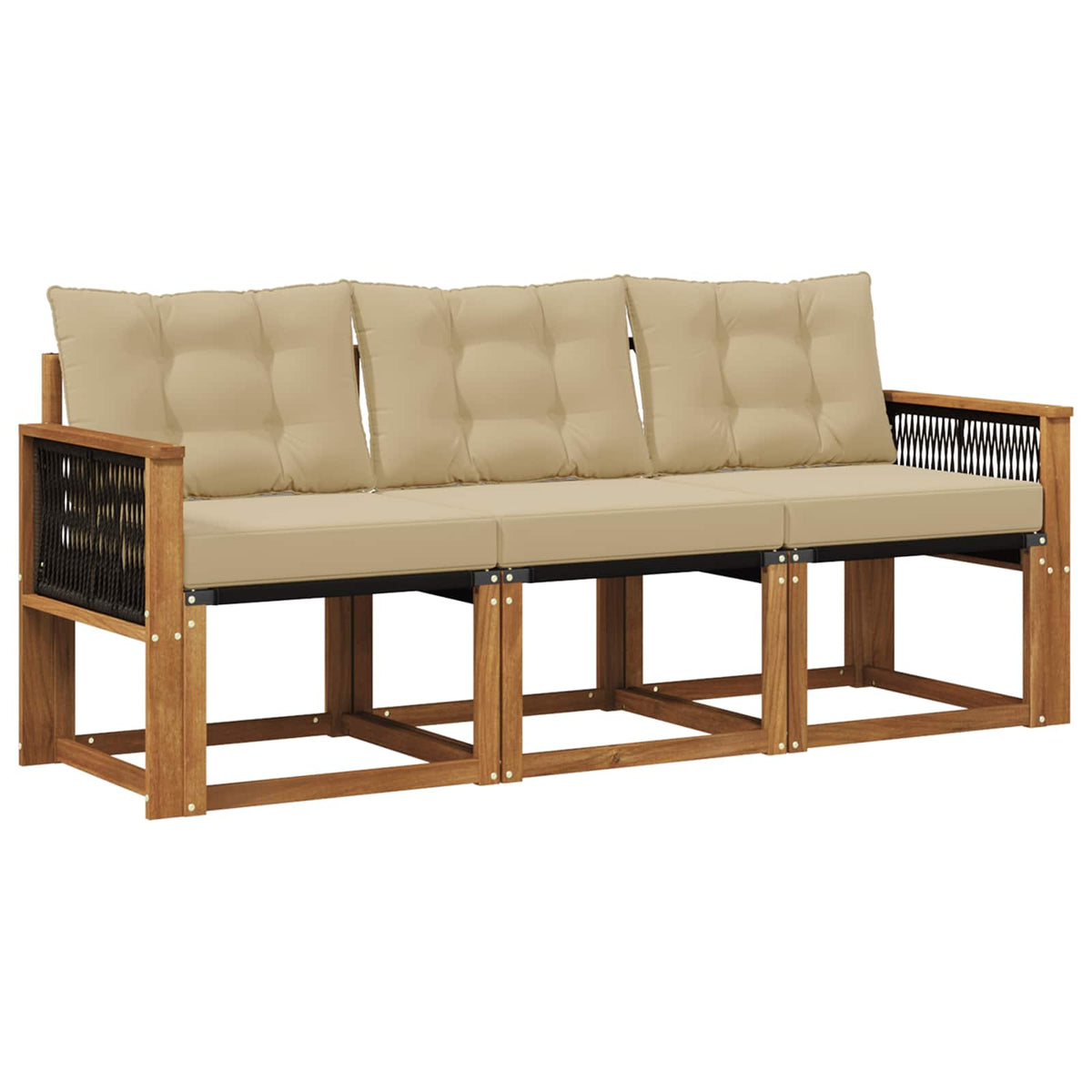 Set vanjskih sofa 3 kom. Prirodna i bež