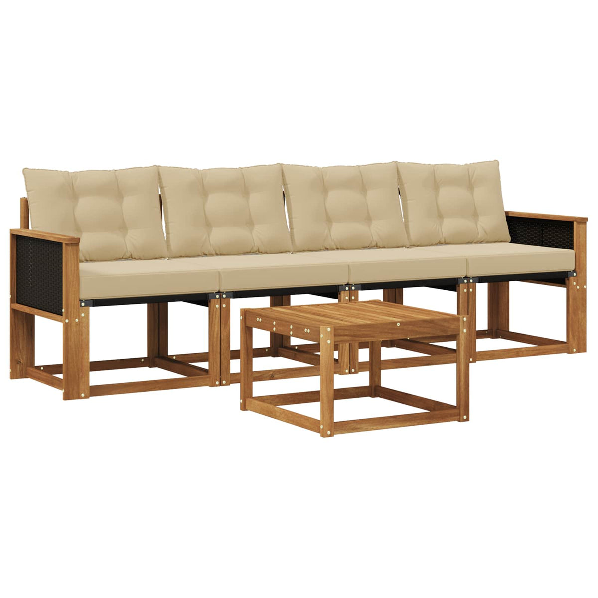 Set vanjskih sofa 5 kom. Prirodna i bež
