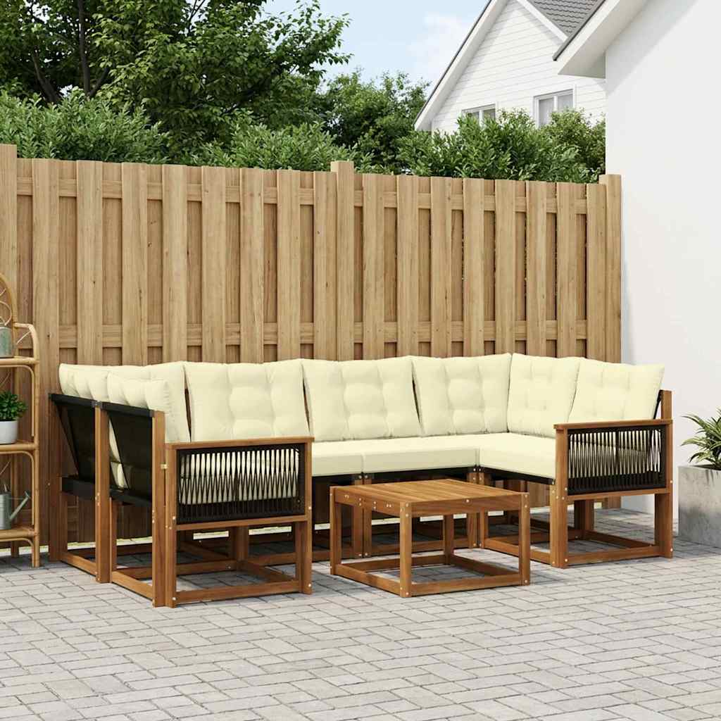 Set vanjskih sofa 7 kom. Prirodna i krem