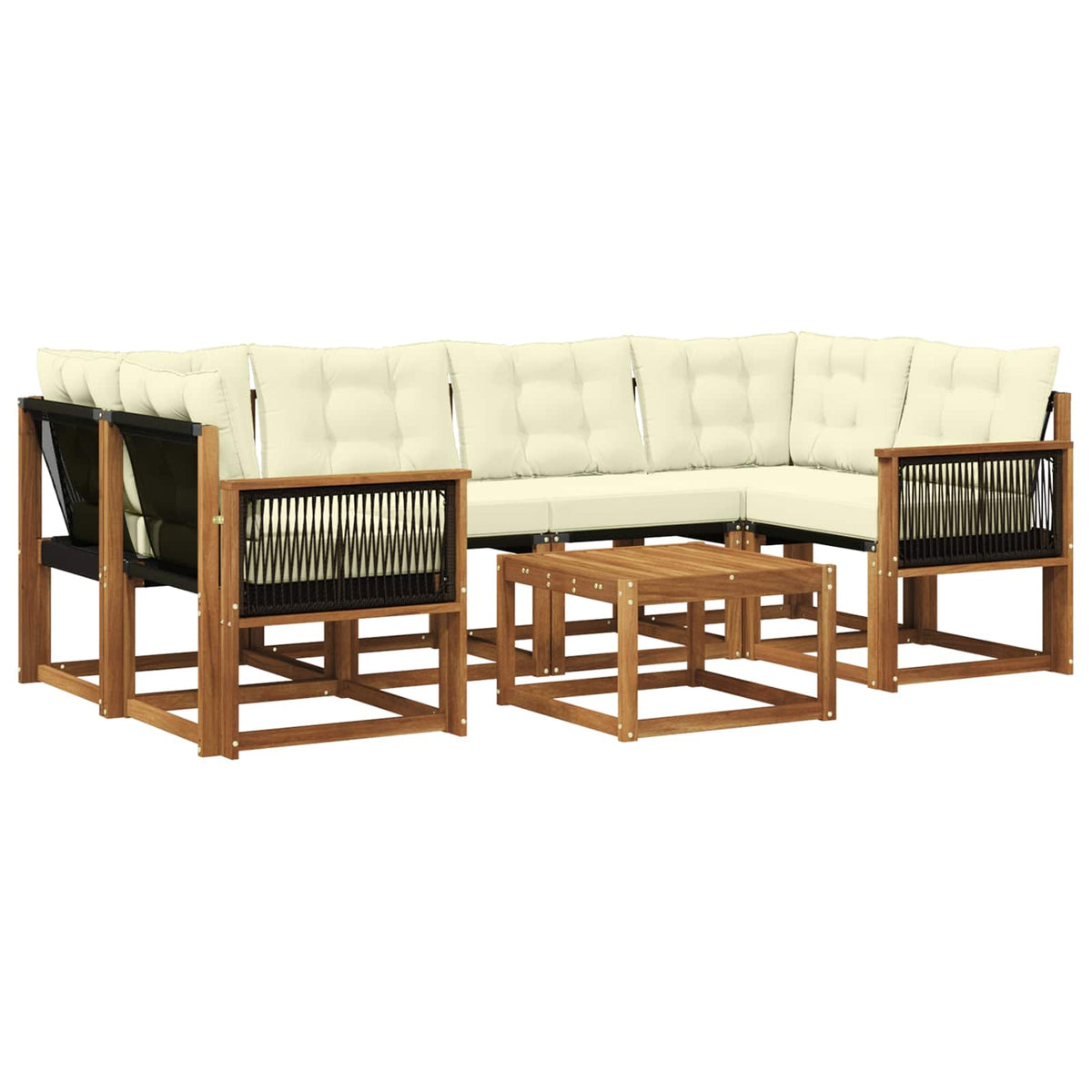 Set vanjskih sofa 7 kom. Prirodna i krem