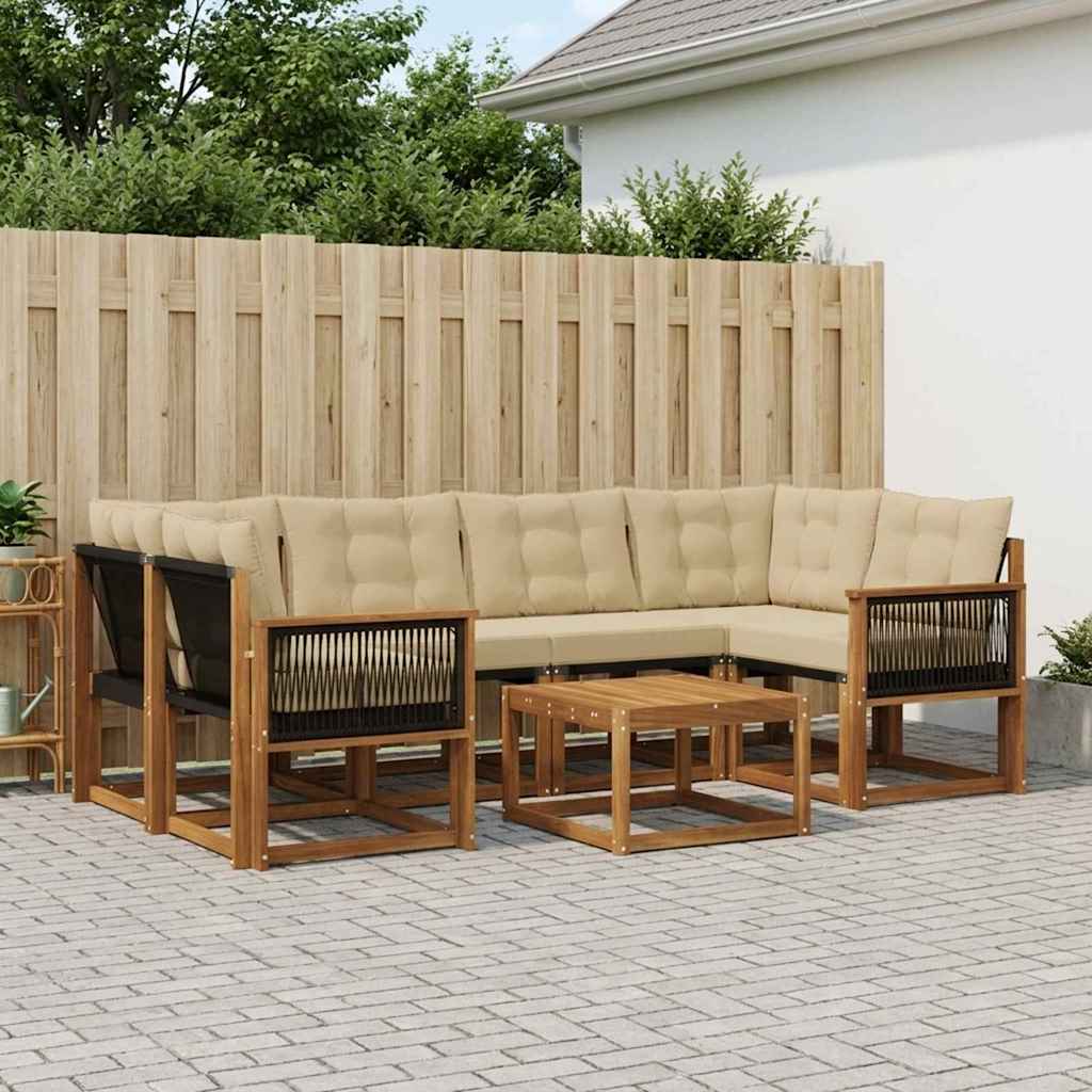 Set vanjskih sofa 7 kom. Prirodna i bež