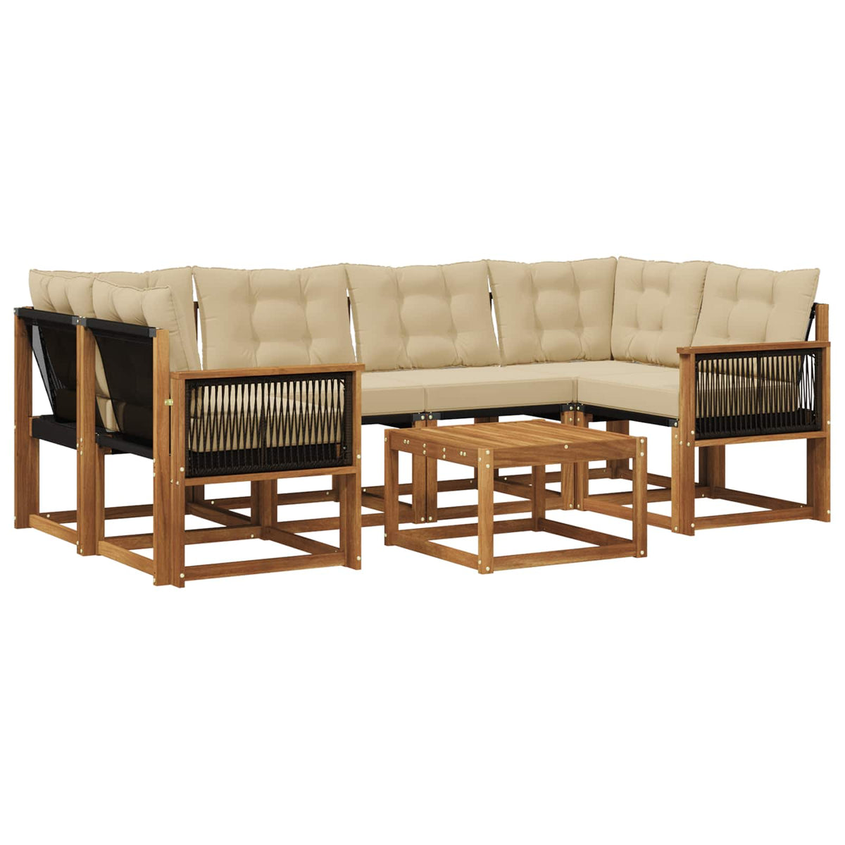 Set vanjskih sofa 7 kom. Prirodna i bež