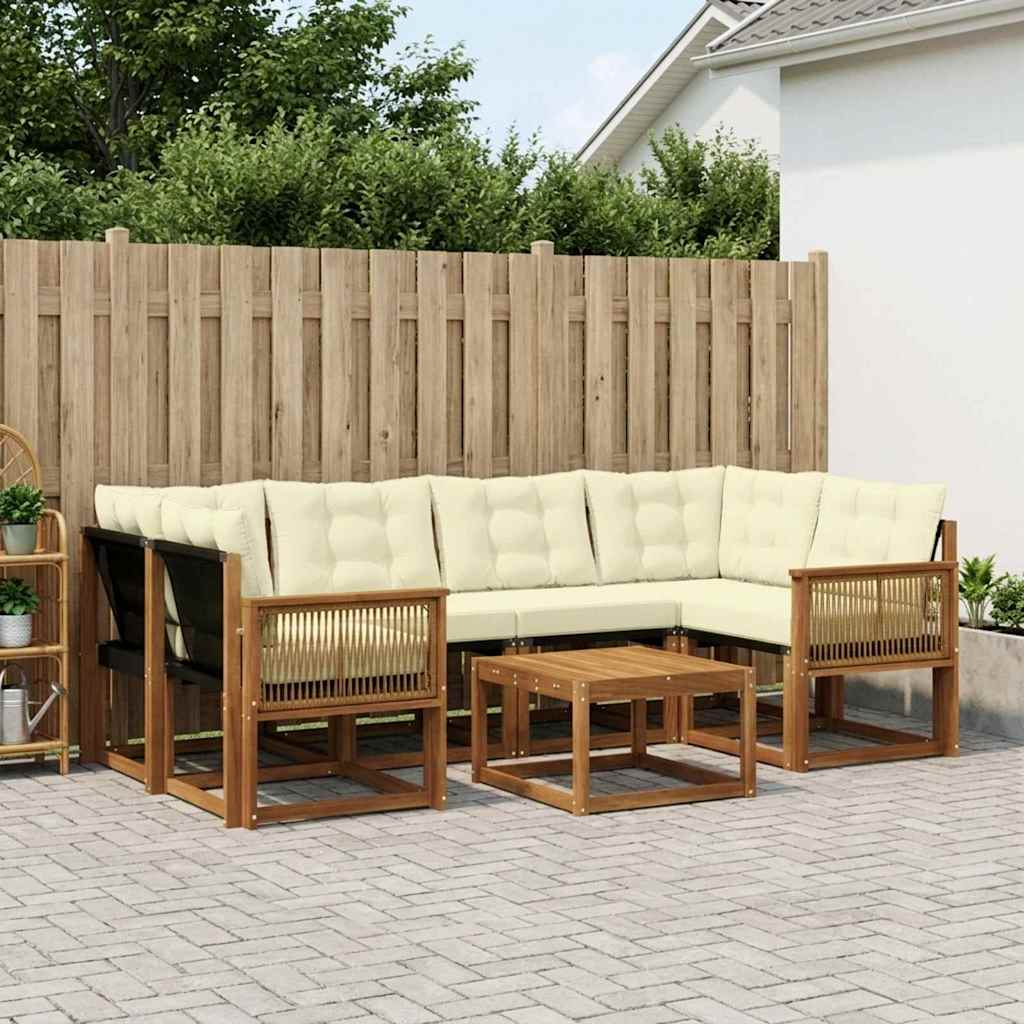 Set vanjskih sofa 7 kom. Prirodna i krem