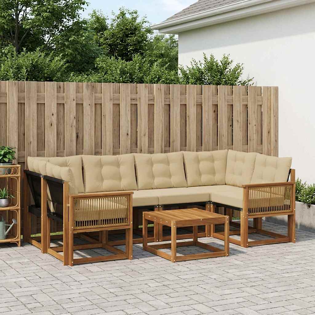 Set vanjskih sofa 7 kom. Prirodna i bež