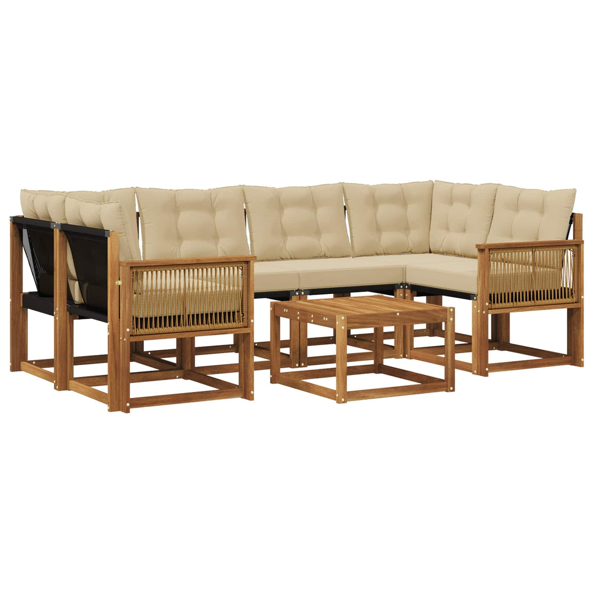 Set vanjskih sofa 7 kom. Prirodna i bež