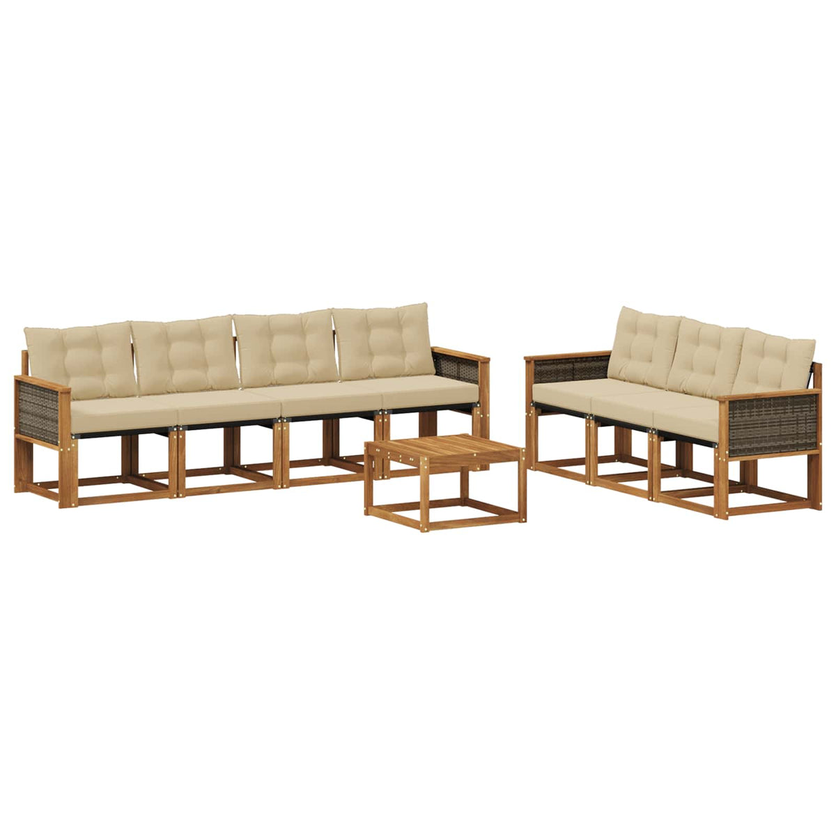 Set vanjskih sofa 8 kom. Prirodna i bež