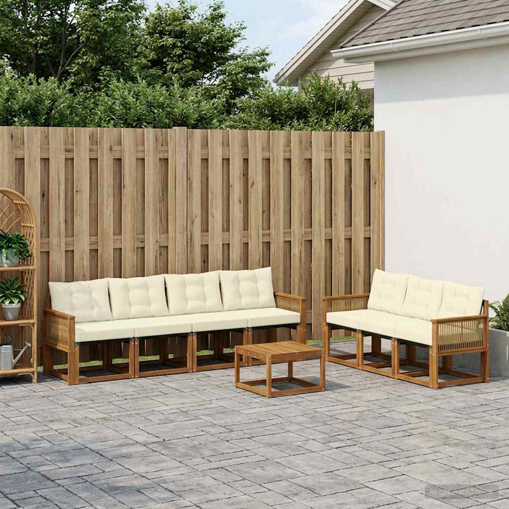 Set vanjskih sofa 8 kom. Prirodna i krem