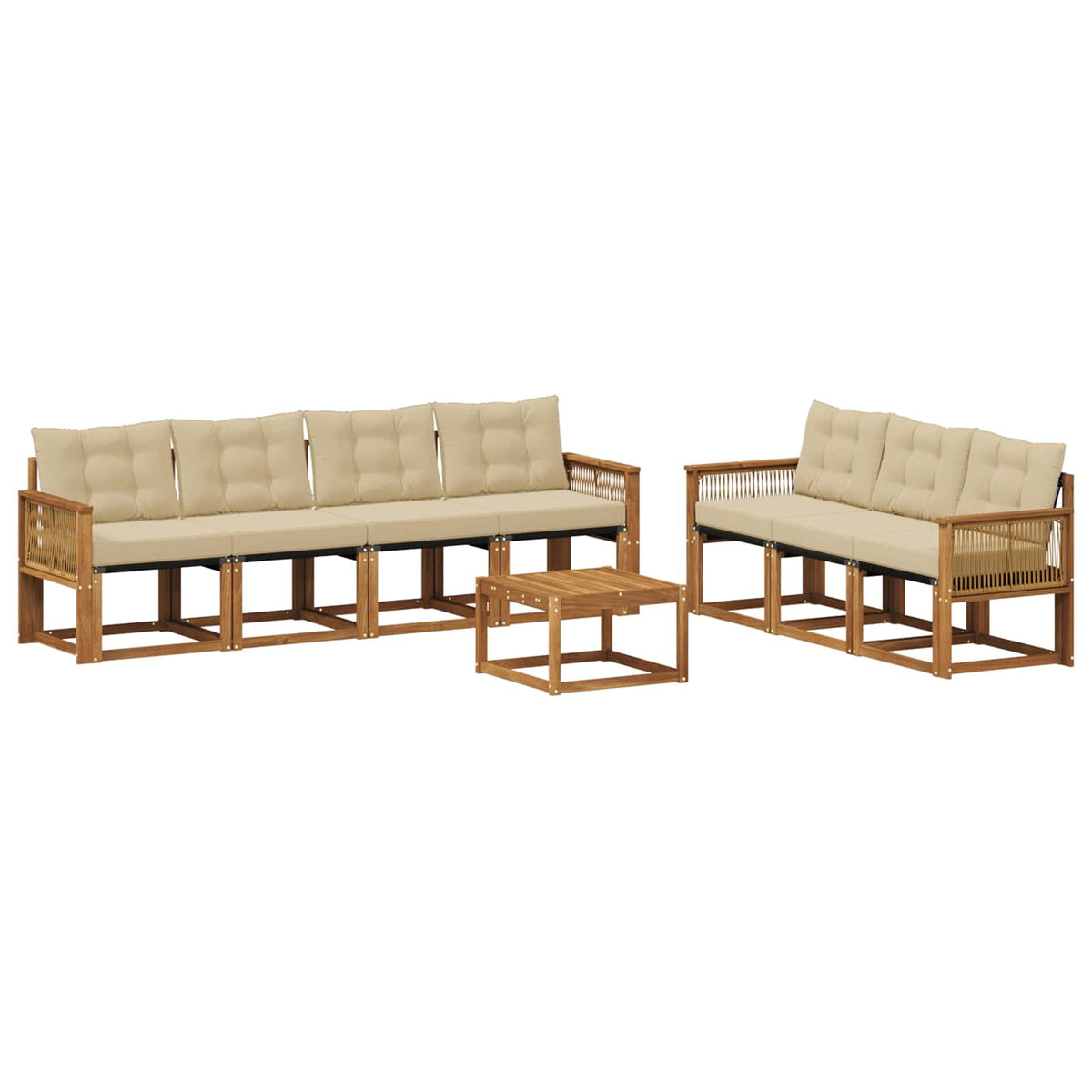 Set vanjskih sofa 8 kom. Prirodna i bež