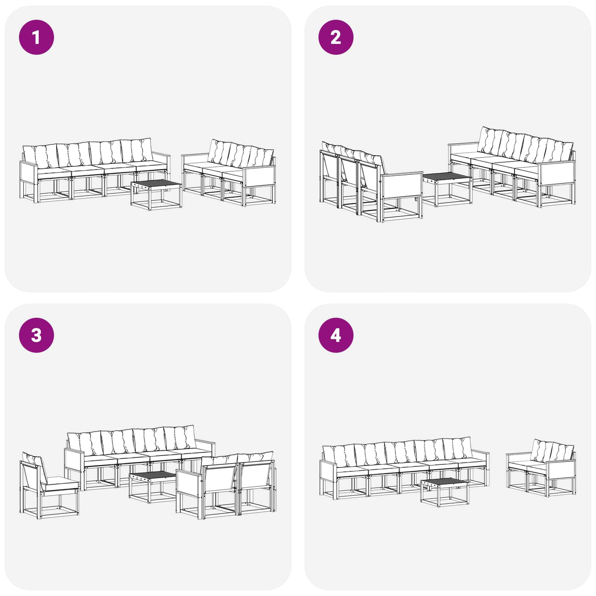 Set vanjskih sofa 8 kom. Prirodna i bež