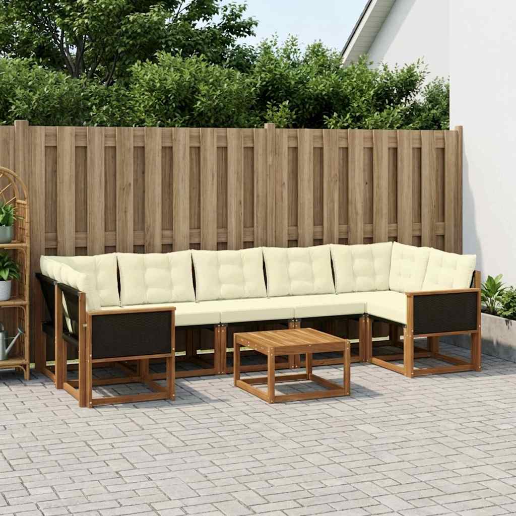 Set vanjskih sofa 8 kom. Prirodna i krem