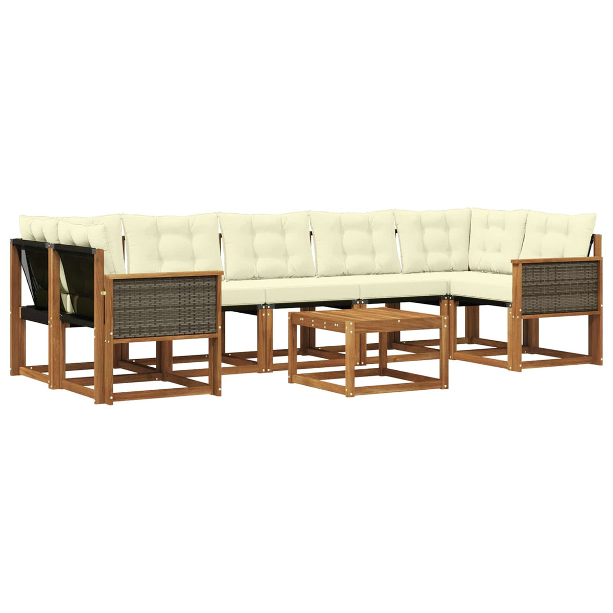 Set vanjskih sofa 8 kom. Prirodna i krem