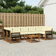Set vanjskih sofa 8 kom. Prirodna i krem