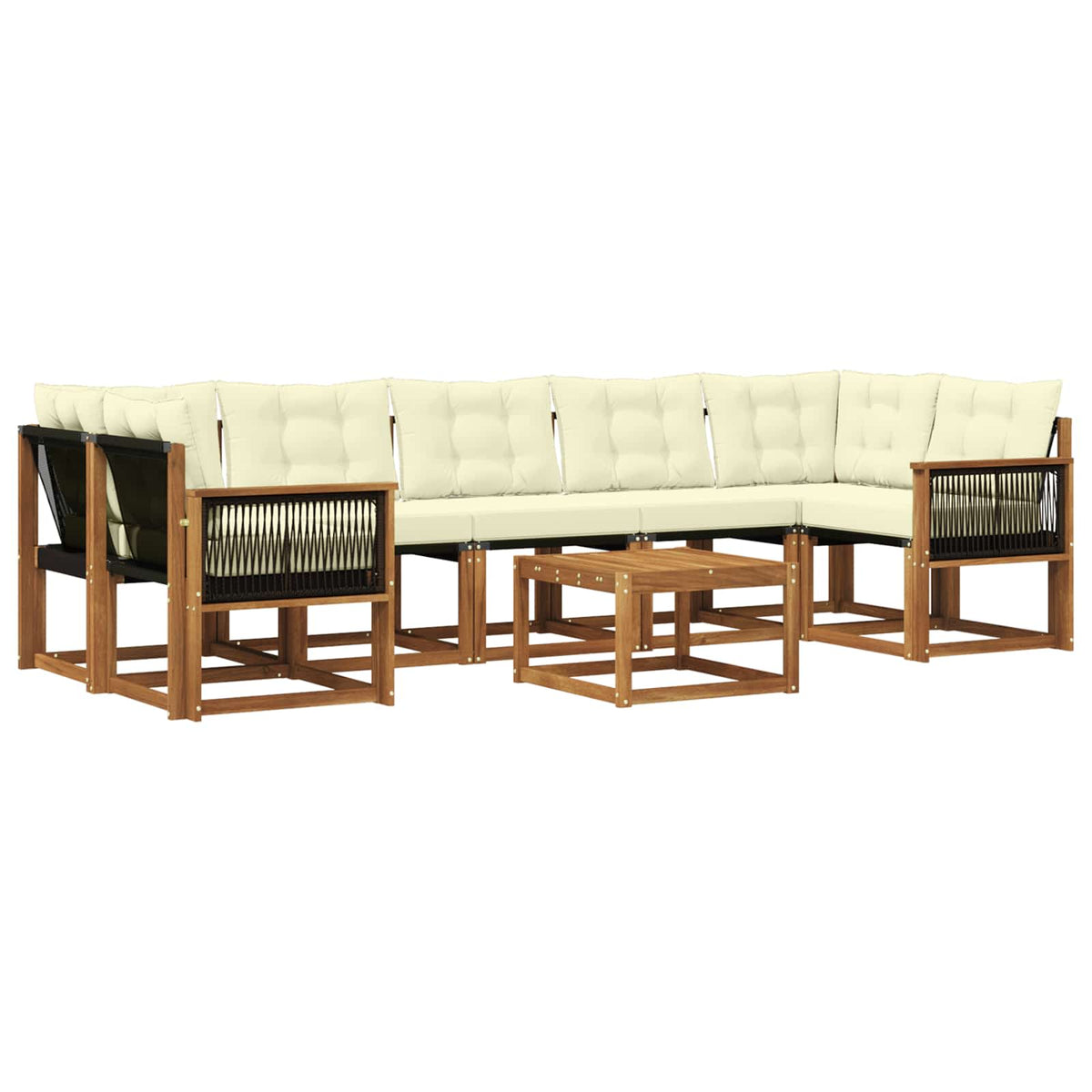 Set vanjskih sofa 8 kom. Prirodna i krem