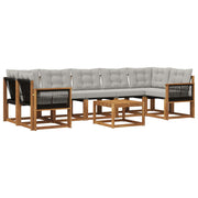Set vanjskih sofa 8 kom. Prirodna i svjetlosiva