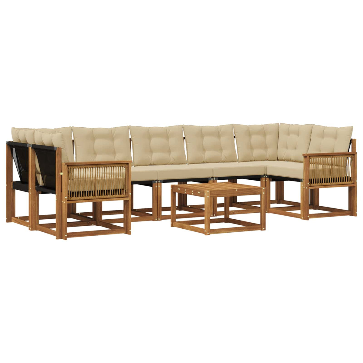 Set vanjskih sofa 8 kom. Prirodna i bež