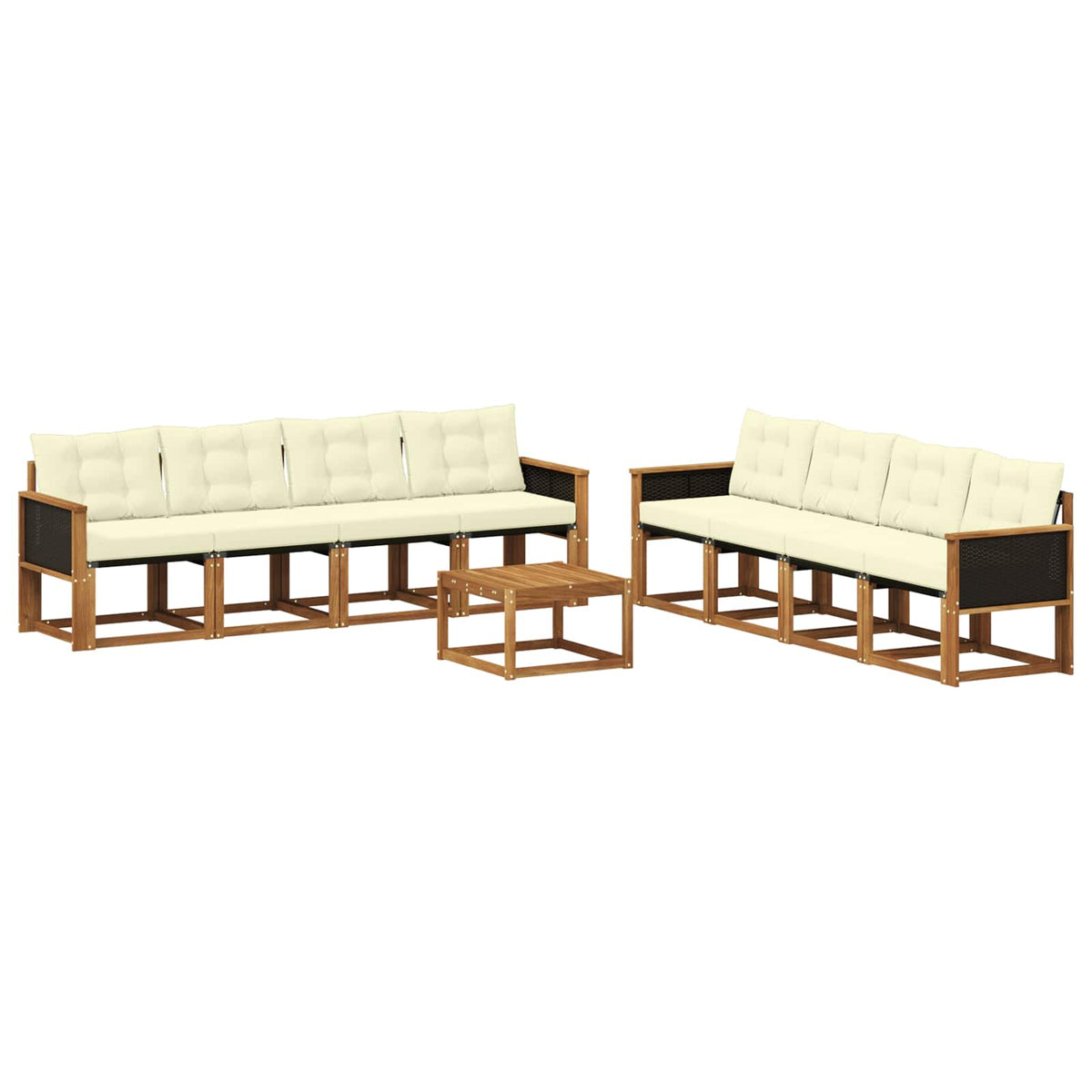 Set vanjskih sofa 9 kom. Prirodna i krem