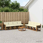 Set vanjskih sofa 9 kom. Prirodna i krem