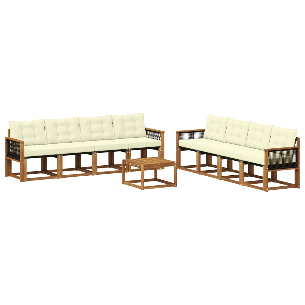 Set vanjskih sofa 9 kom. Prirodna i krem