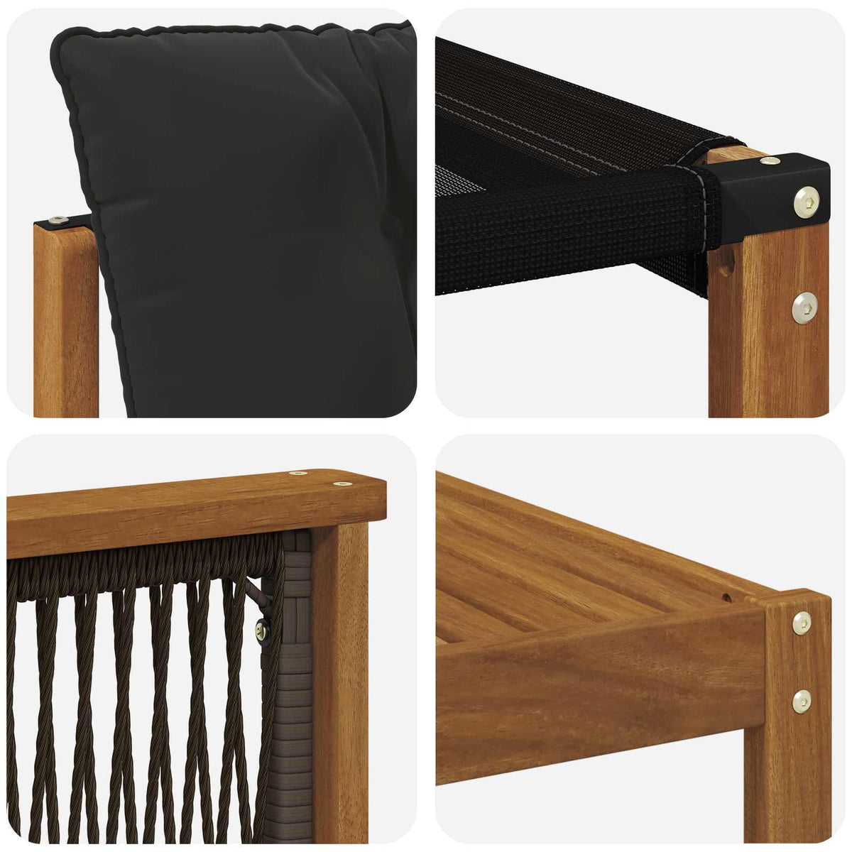 Set vanjskih sofa 9 kom. Prirodna i crna