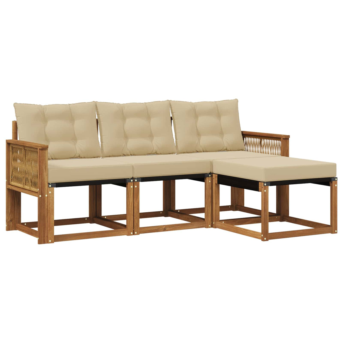 Set vanjskih sofa 4 kom. Prirodna i bež