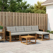 Set vanjskih sofa 6 kom. Prirodna i svjetlosiva