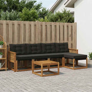 Set vanjskih sofa 6 kom. Prirodna i crna