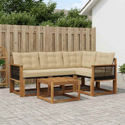 Set vanjskih sofa 5 kom. Prirodna i bež
