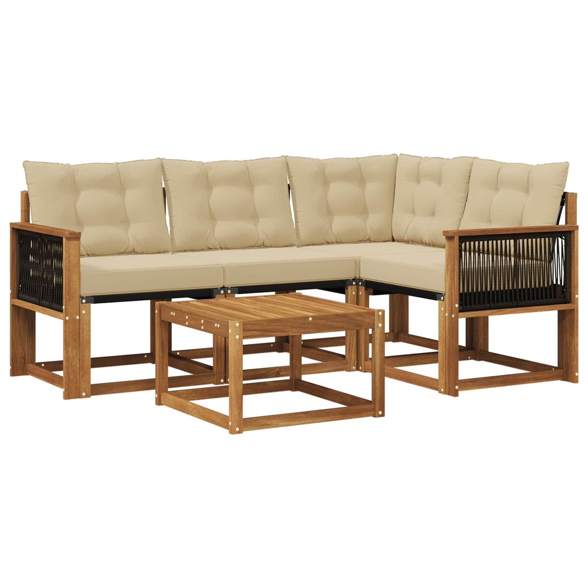 Set vanjskih sofa 5 kom. Prirodna i bež