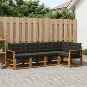 Set vanjskih sofa 5 kom. Prirodna i crna