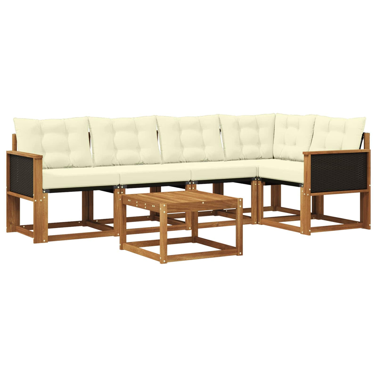 Set vanjskih sofa 6 kom. Prirodna i krem