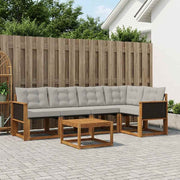 Set vanjskih sofa 6 kom. Prirodna i svjetlosiva