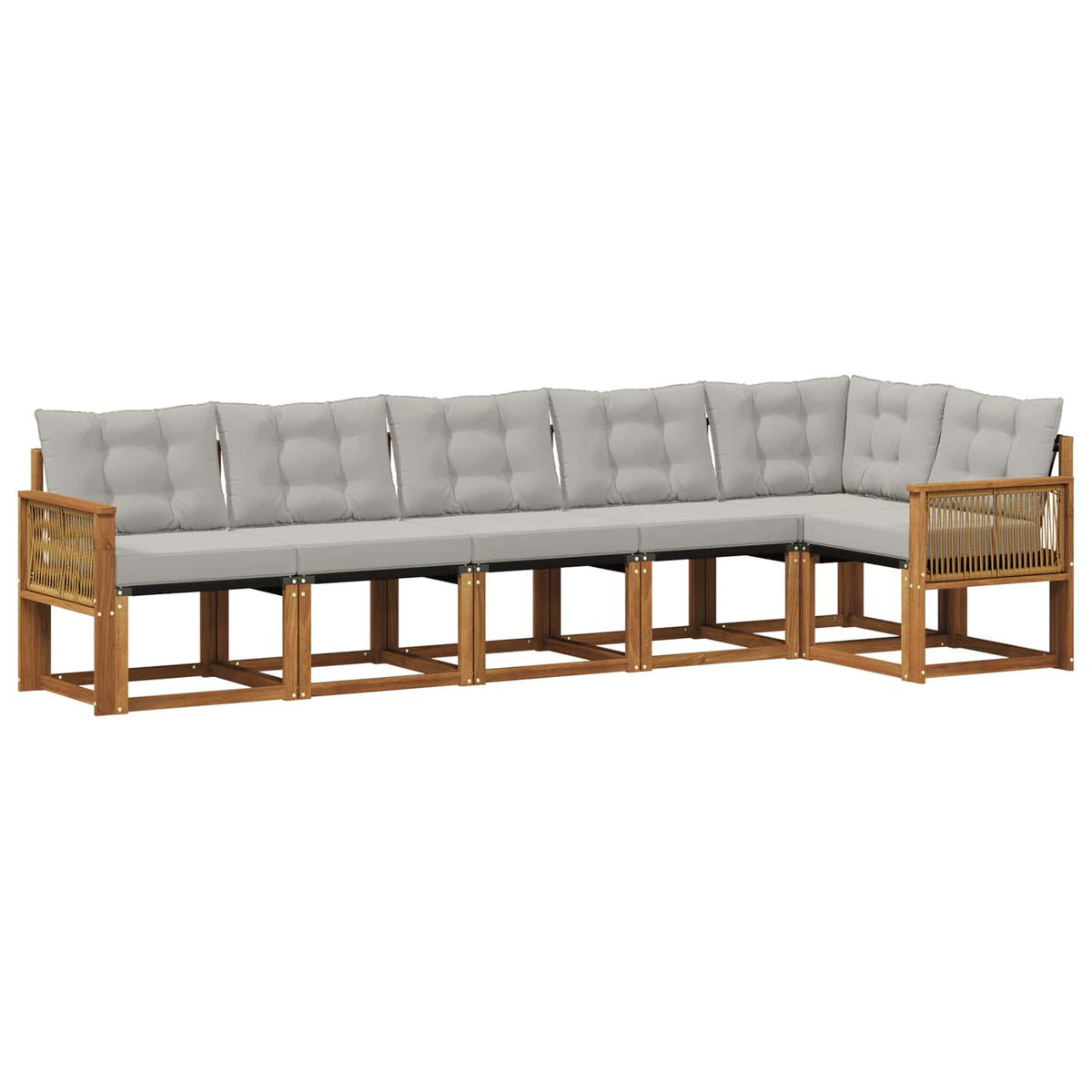 Set vanjskih sofa 6 kom. Prirodna i svjetlosiva