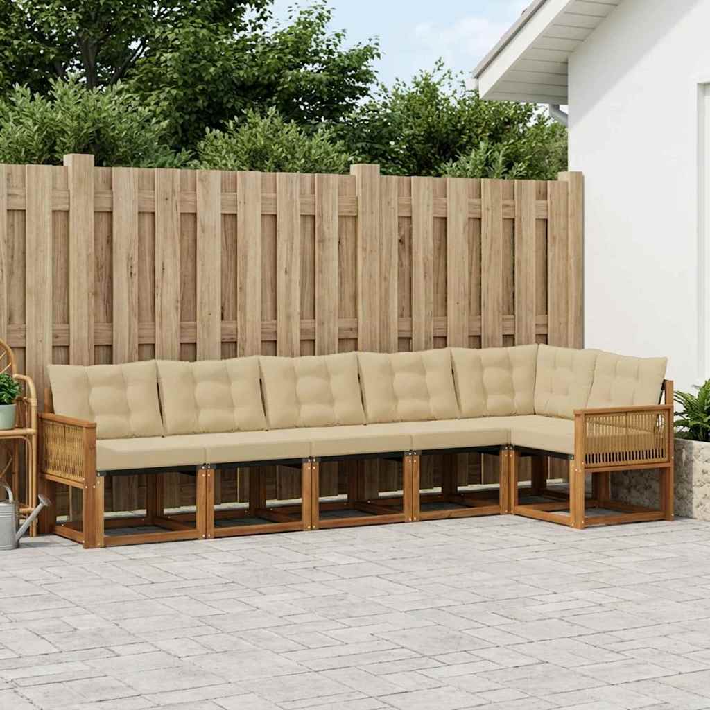 Set vanjskih sofa 6 pcs Prirodna i bež