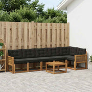 Set vanjskih sofa 7 kom. Prirodna i crna