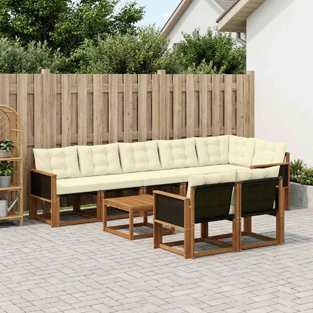 Set vanjskih sofa 9 kom. Prirodna i krem
