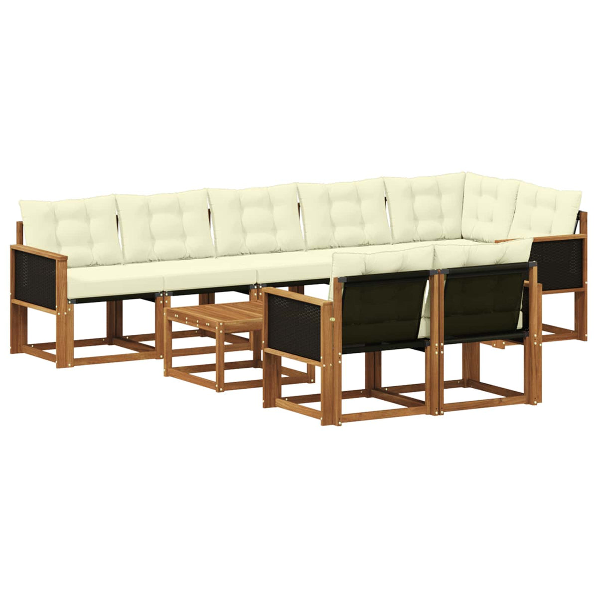 Set vanjskih sofa 9 kom. Prirodna i krem
