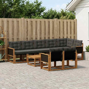 Set vanjskih sofa 9 kom. Prirodna i crna
