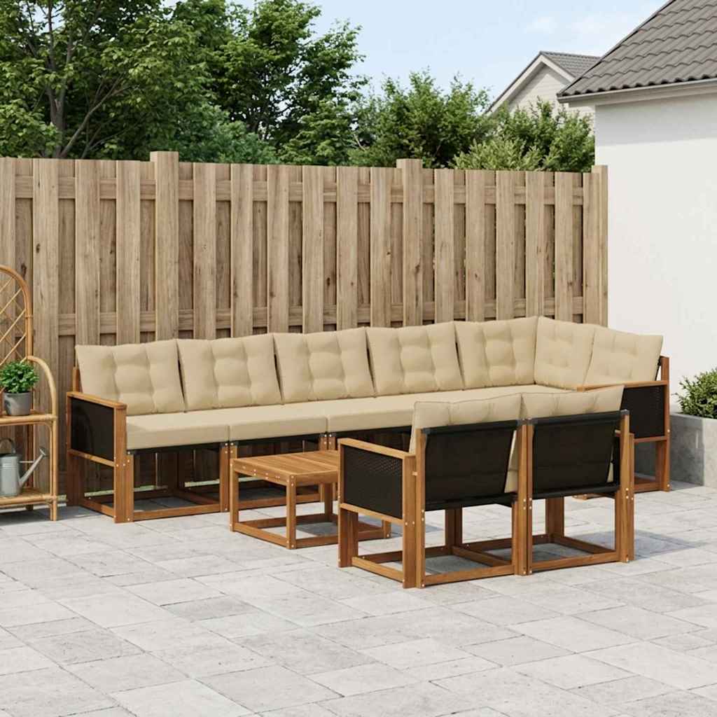 Set vanjskih sofa 9 kom. Prirodna i bež