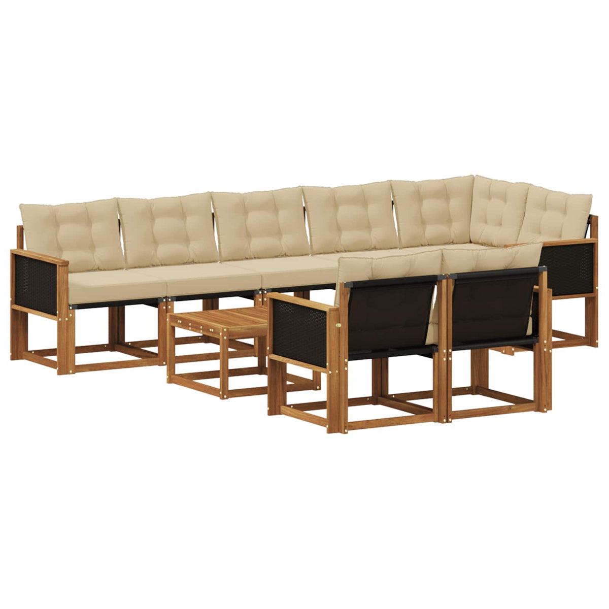 Set vanjskih sofa 9 kom. Prirodna i bež