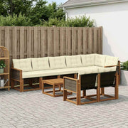 Set vanjskih sofa 9 kom. Prirodna i krem