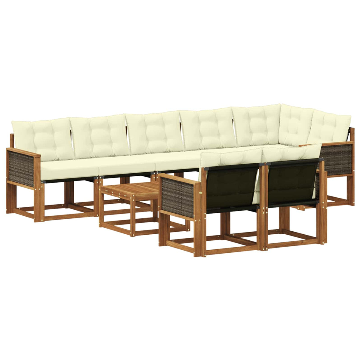Set vanjskih sofa 9 kom. Prirodna i krem