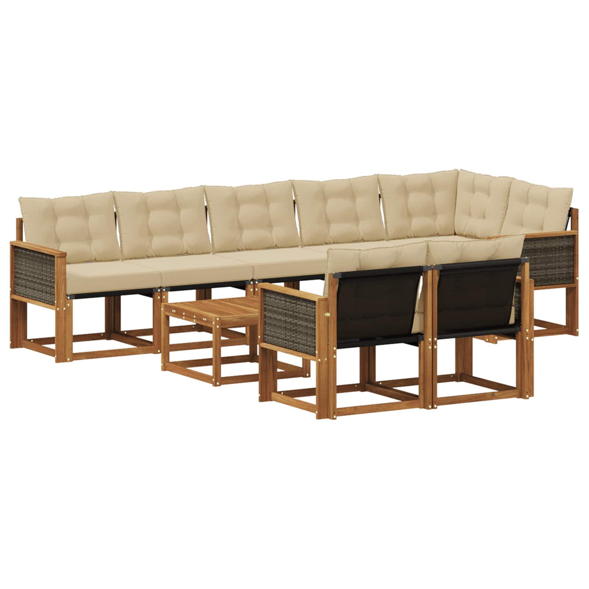Set vanjskih sofa 9 kom. Prirodna i bež